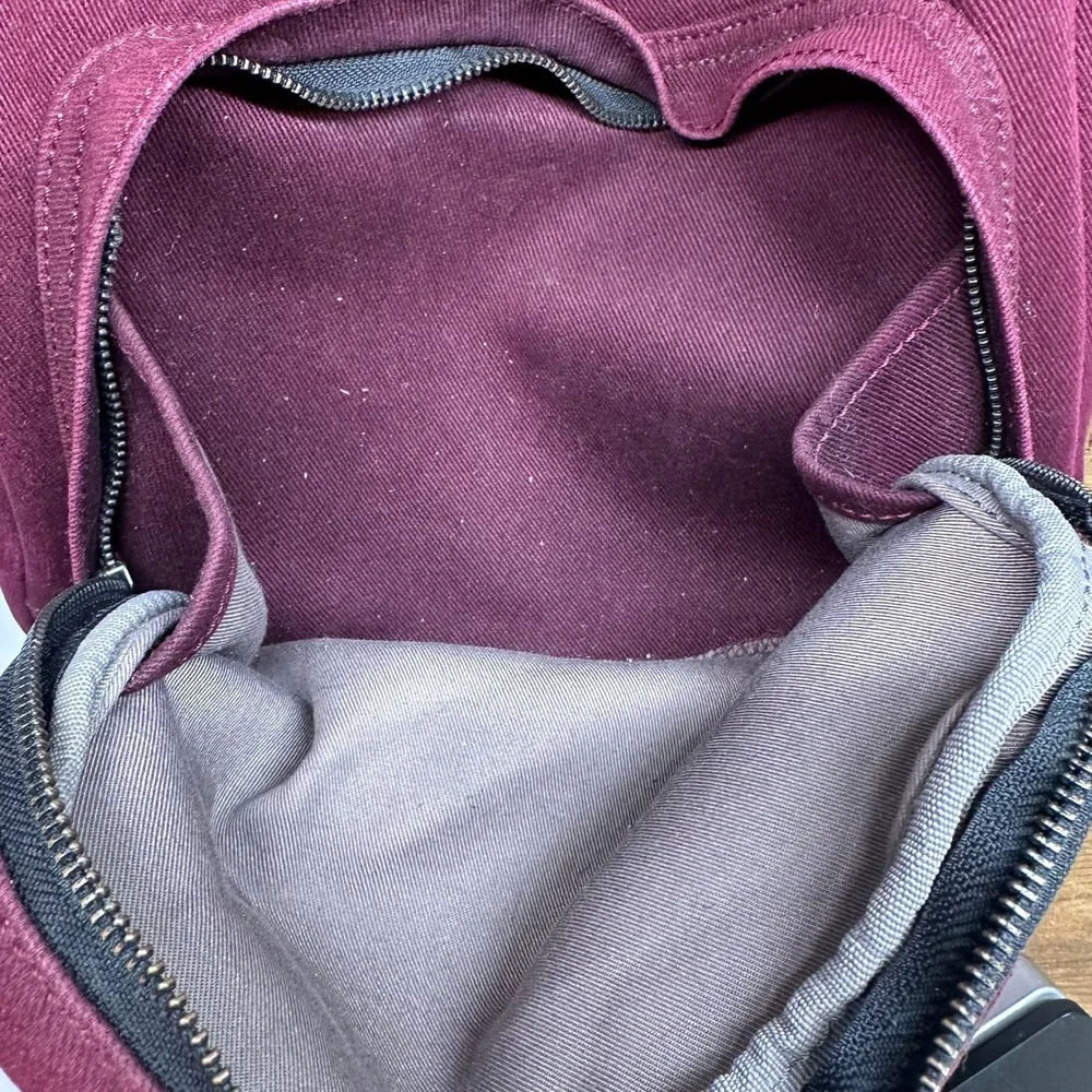 Everlane Modern Snap Backpack Burgundy Twill Laptop Bag Minimalist School Travel